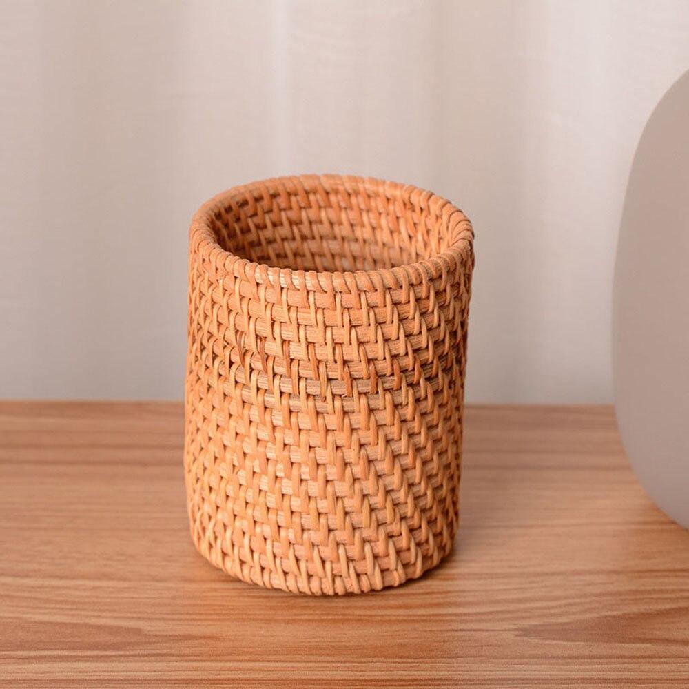 Hand-Woven Wicker Storage Container Basket