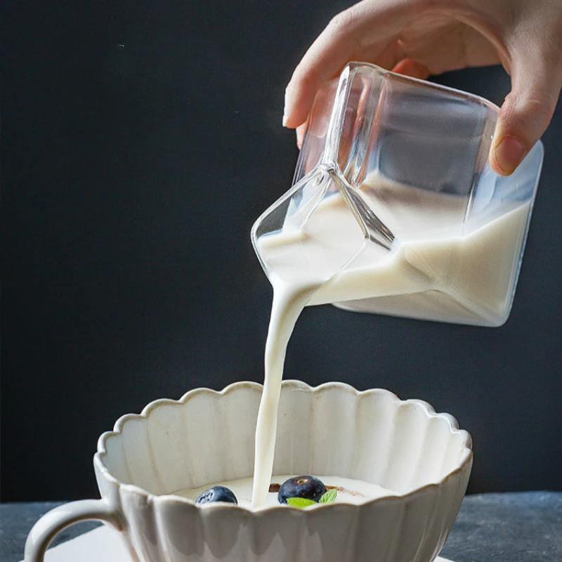 Mini Glass Milk Carton Cup