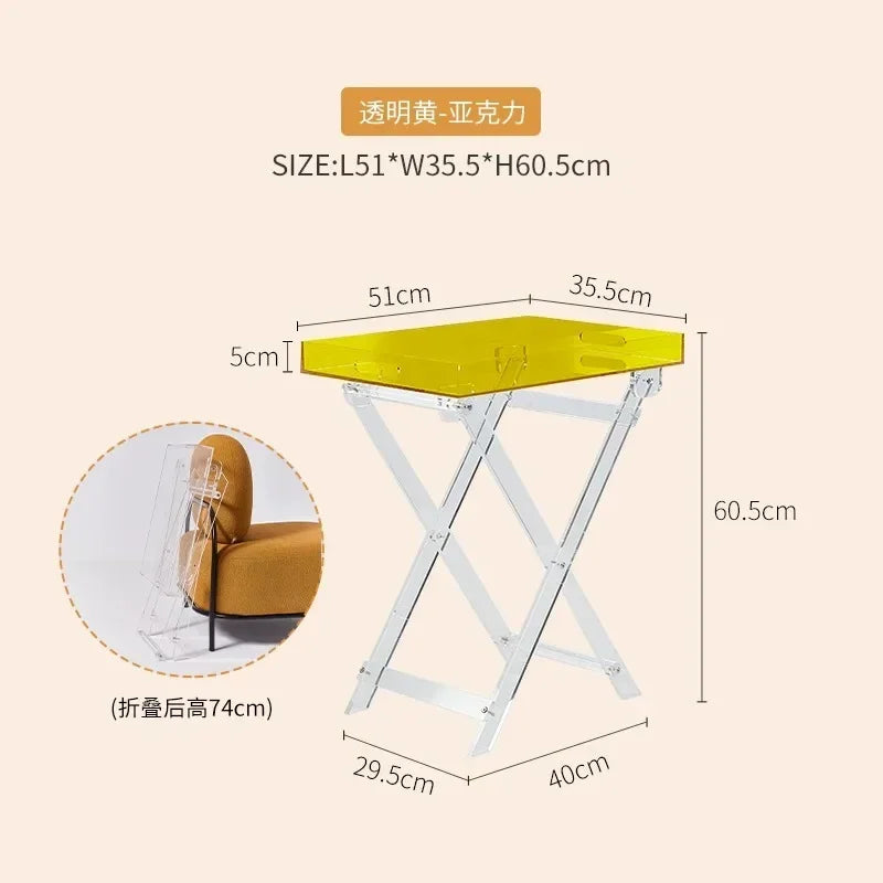 Acrylic Folding Small Coffee Table Ins Style Simple Transparent Light Luxury Sofa Corner Table Bedside Small Table