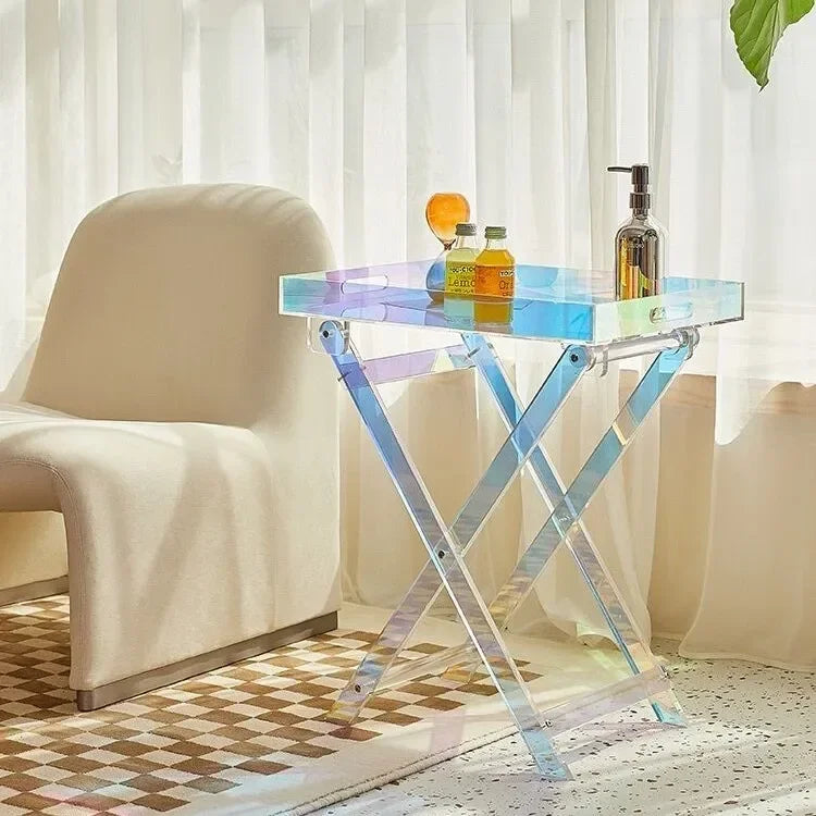 Acrylic Folding Small Coffee Table Ins Style Simple Transparent Light Luxury Sofa Corner Table Bedside Small Table