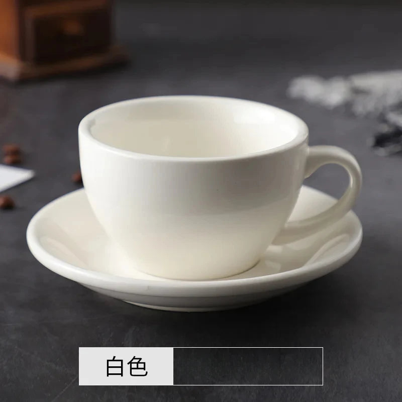 Color Glaze Thickened Ceramic Cappuccino Latte Cup Professional Figured Cup Standard Competition Mouth 250ml Coffee Cup mug